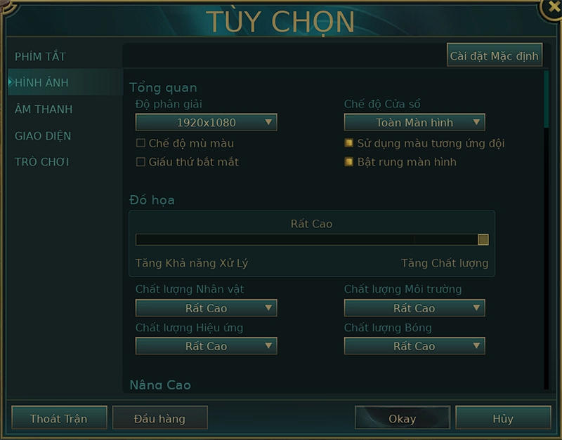 Thiết lập đồ họa game Liên Minh Huyền Thoại trên MSI Bravo B7ED