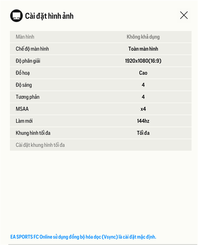 Thiết lập đồ họa game FC Online trên MSI Bravo B7ED