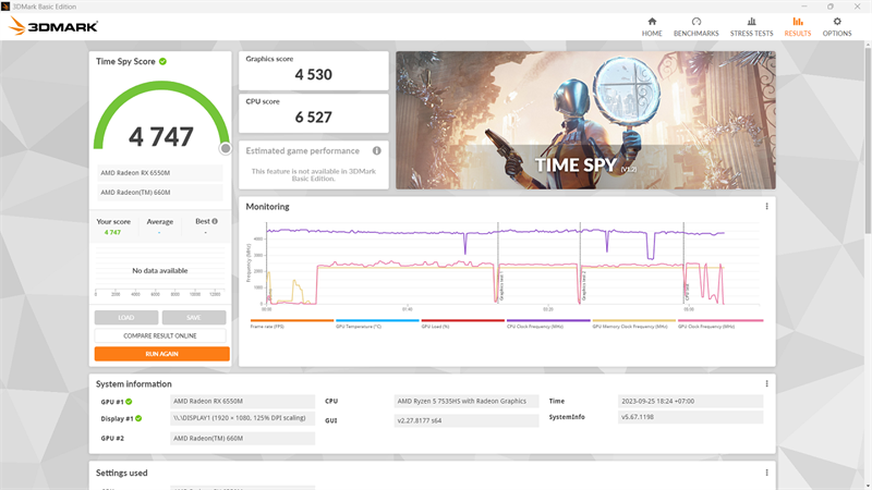 Điểm hiệu năng đồ họa của MSI Bravo 15 B7ED được chấm bởi 3DMark Time Spy