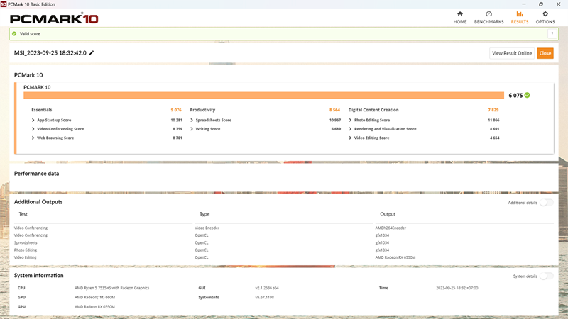 Điểm hiệu năng tổng của MSI Bravo 15 B7ED được chấm bởi PCMark 10