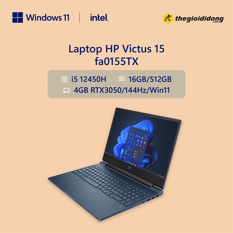 Laptop HP Gaming Victus 15 sở hữu cấu hình mạnh mẽ, chiến mọi loại tác vụ