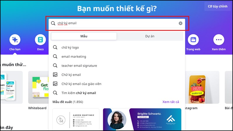 cách tạo chữ ký email trong Canva