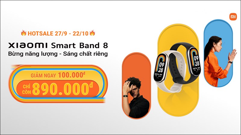 Nhanh tay đặt mua Xiaomi Smart Band 8 để nhận được ưu đãi về giá bán