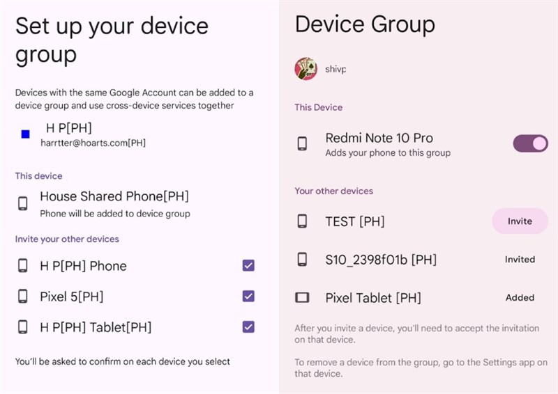 Tính năng này sẽ cho phép người dùng nhóm các thiết bị Android dưới một tài khoản Google