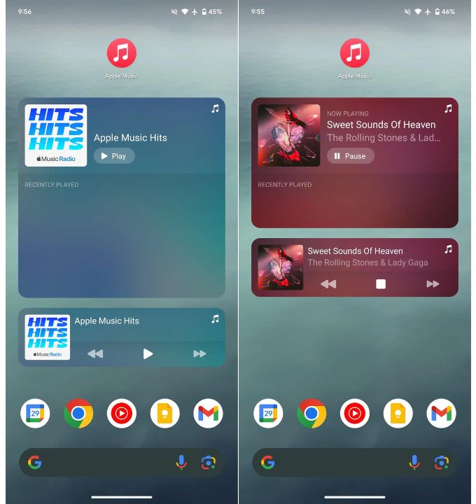 Thay đổi lớn nhất cho Apple Music trên Android lần này là về widget