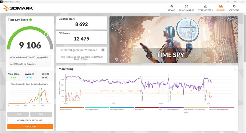 Kết quả bài test 3DMark của ASUS Vivobook Pro 16 OLED 2023 Kết quả bài test 3DMark của ASUS Vivobook Pro 16 OLED 2023