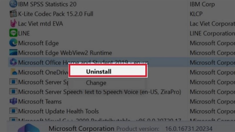 Cách gỡ cài đặt Word