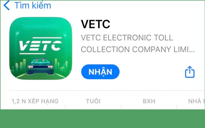 Bước 1 khi đăng ký thẻ VETC trên điện thoại