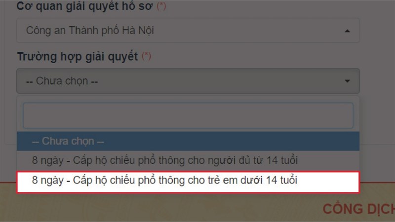 Cách làm hộ chiếu online cho trẻ dưới 14 tuổi