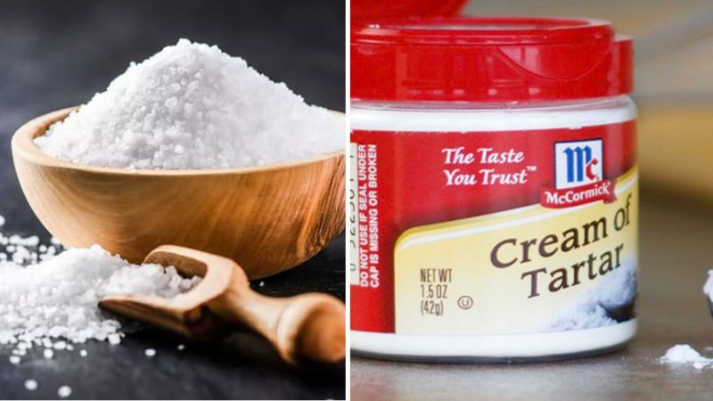 Cho muối hoặc cream of tartar