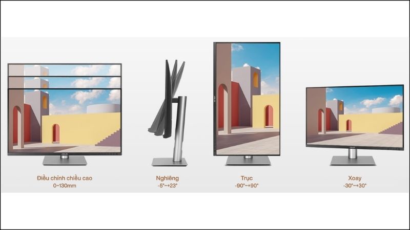 Tự do thay đổi vị trí của màn hình một cách dễ dàng Tự do thay đổi vị trí của màn hình một cách dễ dàng.