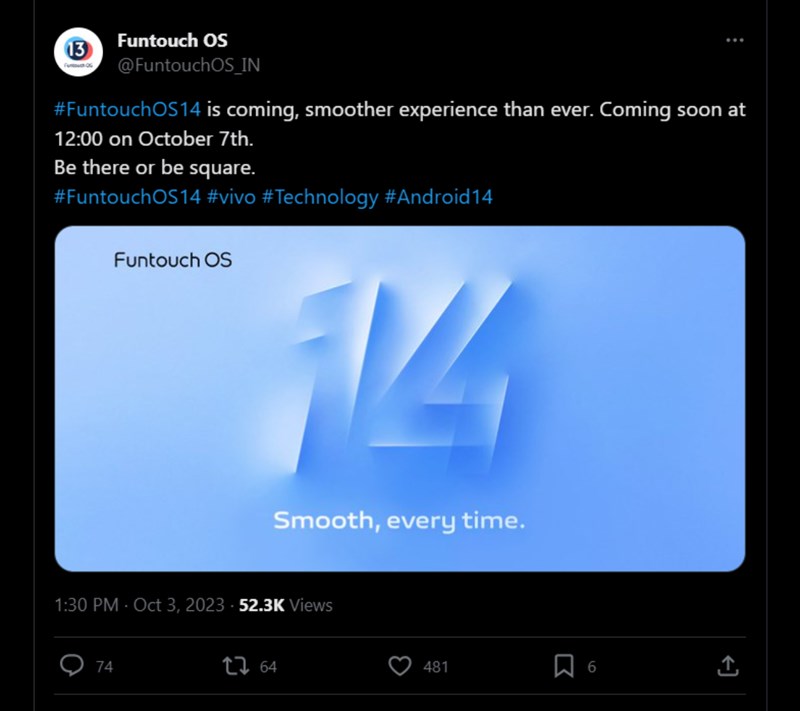 Bài viết của Funtouch OS trên X