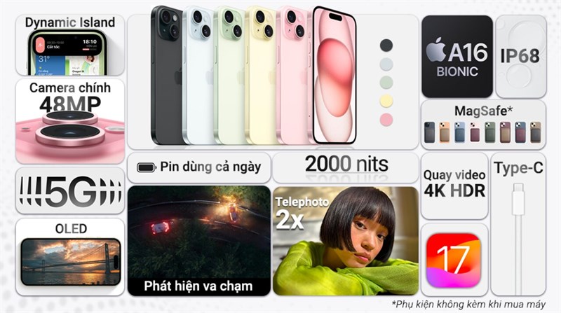 Điện thoại iPhone 15 128GB
