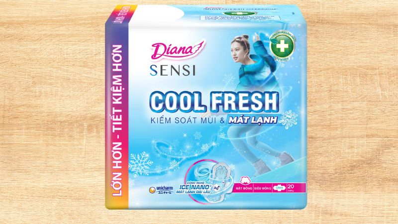 Băng vệ sinh Diana Sensi Cool Fresh siêu mỏng cánh