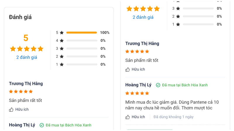 Đánh giá của khách hàng về sản phẩm dầu gội Pantene Hair Fall Control ngăn rụng tóc