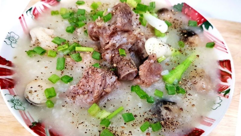 Beef rib porridge