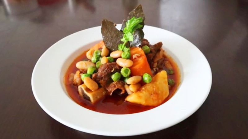 Beef rib and bean stew