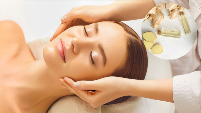 Massage the face with ginger oil