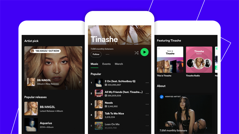 Hồ sơ của nghệ sĩ trên Spotify sẽ được sắp xếp lại thành 3 tab gọn gàng Hồ sơ của nghệ sĩ trên Spotify sẽ được sắp xếp lại thành 3 tab gọn gàng