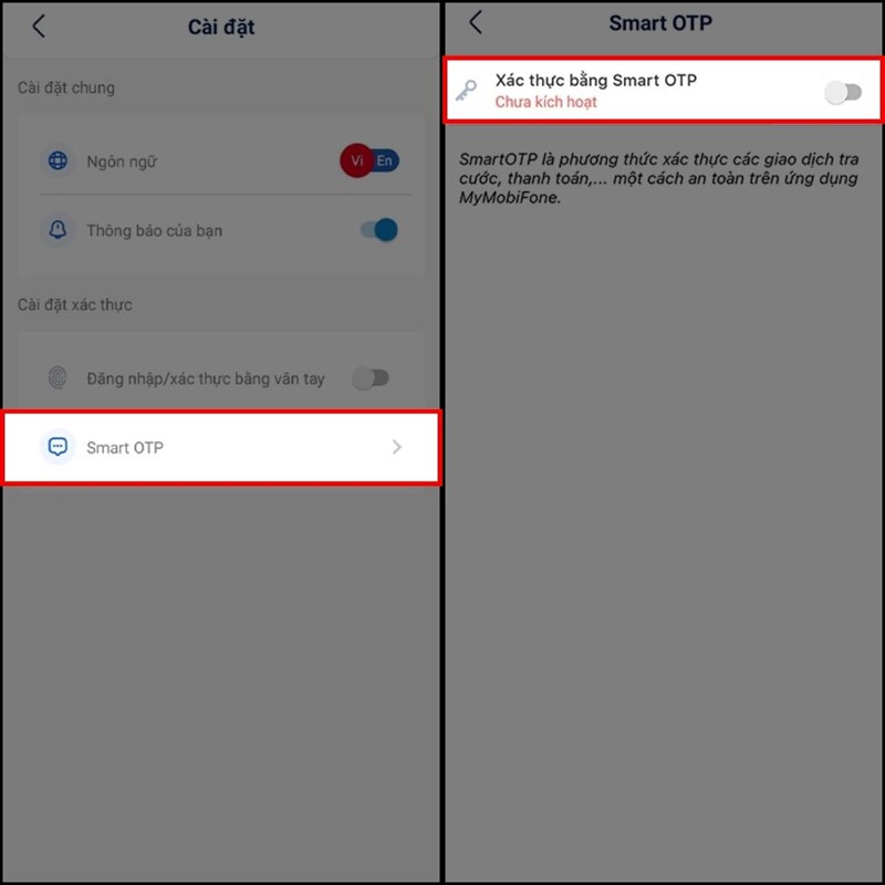 Cách kích hoạt mã OTP trên My MobiFone Cách kích hoạt mã OTP trên My MobiFone
