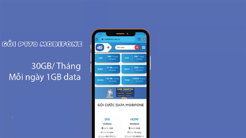 Cách đăng ký gói cước PT70 Mobifone