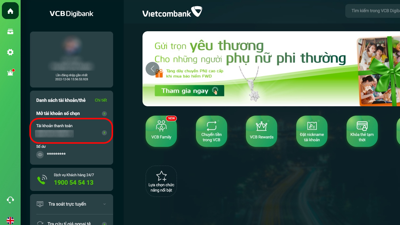 Cách xem lịch sử giao dịch Vietcombank