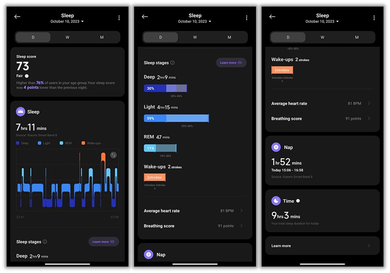 Xiaomi Smart Band 8 còn có thể theo dõi giấc ngủ người dùng với độ chính xác cao Xiaomi Smart Band 8 còn có thể theo dõi giấc ngủ người dùng với độ chính xác cao