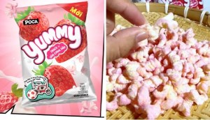 Thử ngay snack Poca Yummy vị sữa chua dâu mới