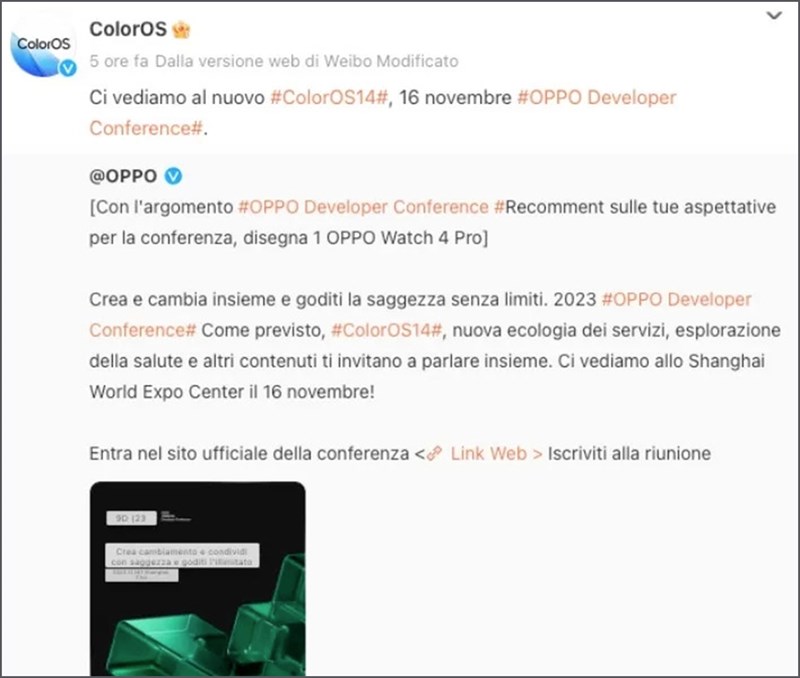 Thông báo của OPPO về việc ra mắt ColorOS 14 Thông báo của OPPO về việc ra mắt ColorOS 14