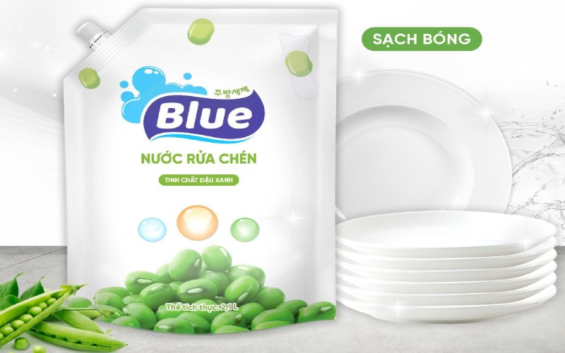 Nước rửa chén Blue tinh chất đậu xanh