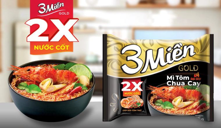 Mì 3 Miền Gold tôm chua cay đặc biệt x2 nước cốt có gì đặc biệt?