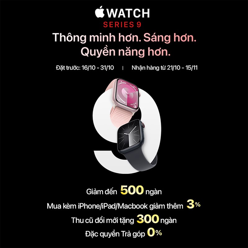 Đặt trước Apple Watch Series 9 Đặt trước Apple Watch Series 9