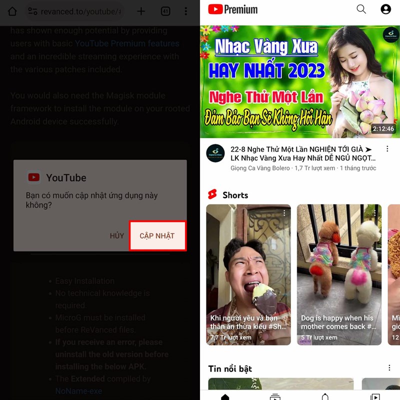 Hướng dẫn cách tải YouTube ReVanced 18.38.44