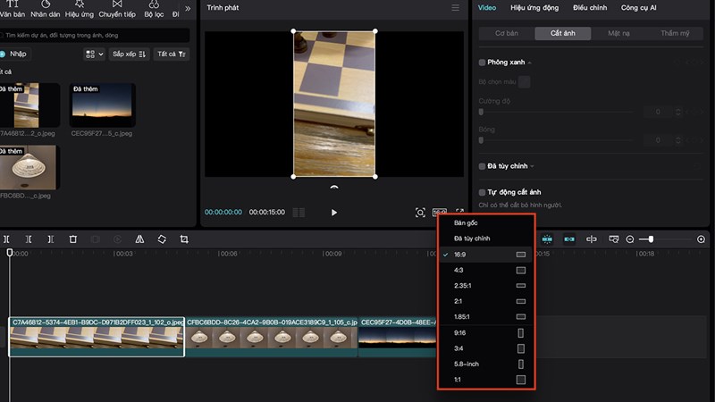 Cách chỉnh kích thước video trên capcut MacBook