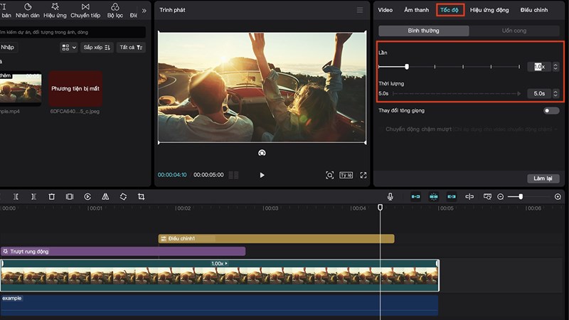 cách chỉnh tốc độ video trên CapCut MacBook