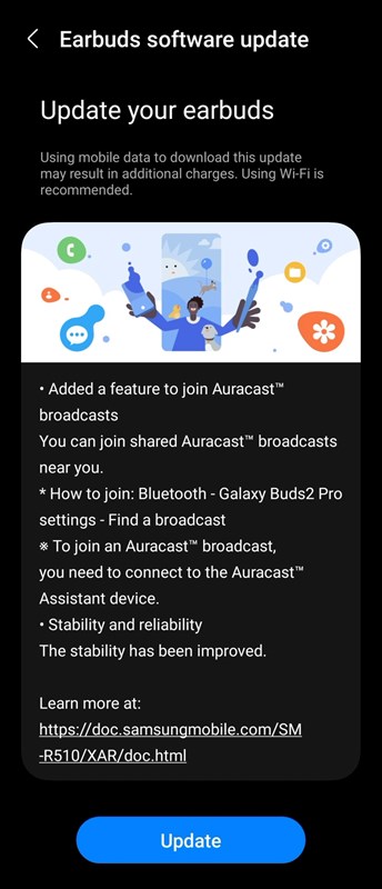 Bản cập nhật mới nhất mang tính năng Auracast lên Galaxy Buds 2 Pro