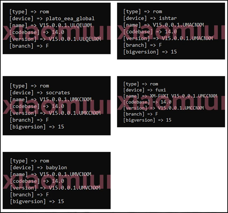 Các đoạn mã về MIUI 15 được trang tin Xiaomiui phát hiện. Nguồn: Xiaomiui.