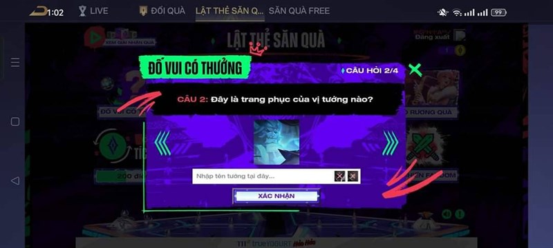 Đáp án Lật Thẻ Săn Quà Liên Quân