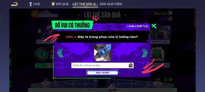 Đáp án Lật Thẻ Săn Quà Liên Quân