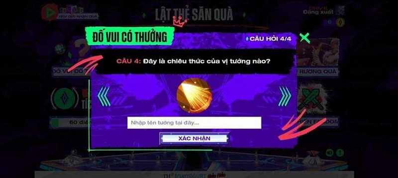 Đáp án Lật Thẻ Săn Quà Liên Quân