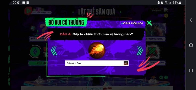 Đáp án Lật Thẻ Săn Quà Liên Quân