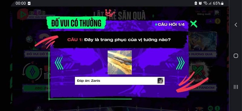 Đáp án Lật Thẻ Săn Quà Liên Quân