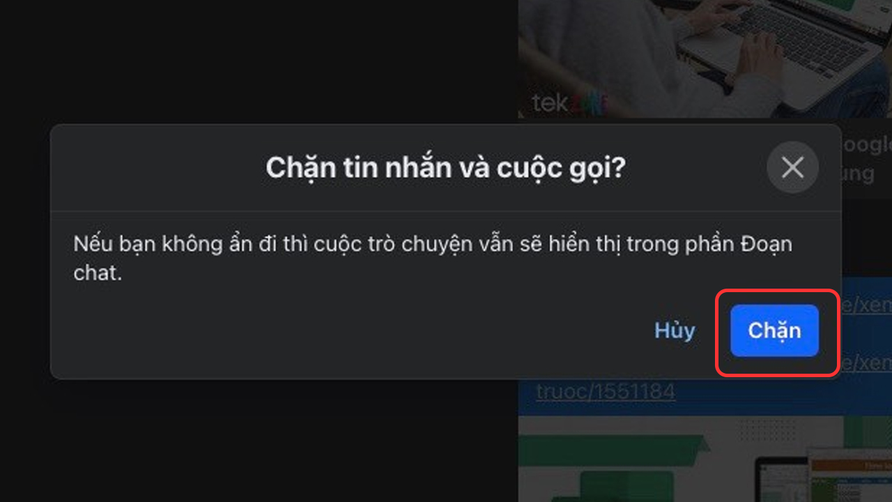 Cách bỏ chặn trên Messenger