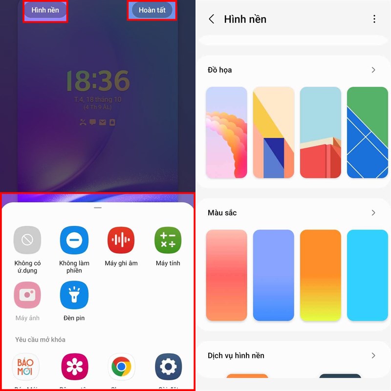 Cách chỉnh giao diện màn hình khóa trên Galaxy A05