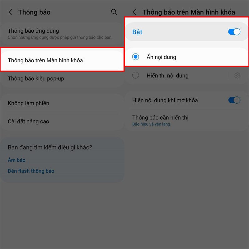 Cách tắt thông báo trên màn hình khóa Galaxy A05
