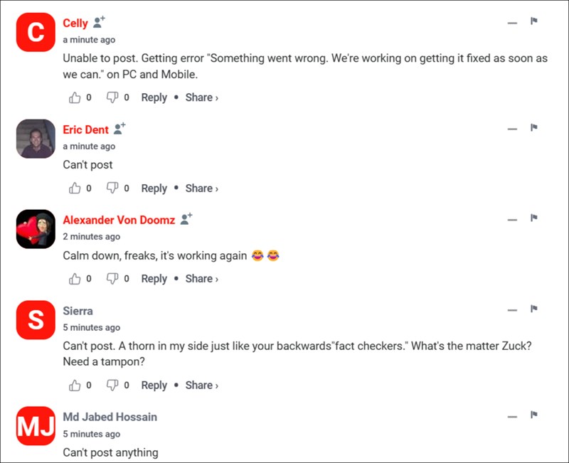 Facebook tiếp tục gặp lỗi, lần này là không thể đăng tải được bài viết