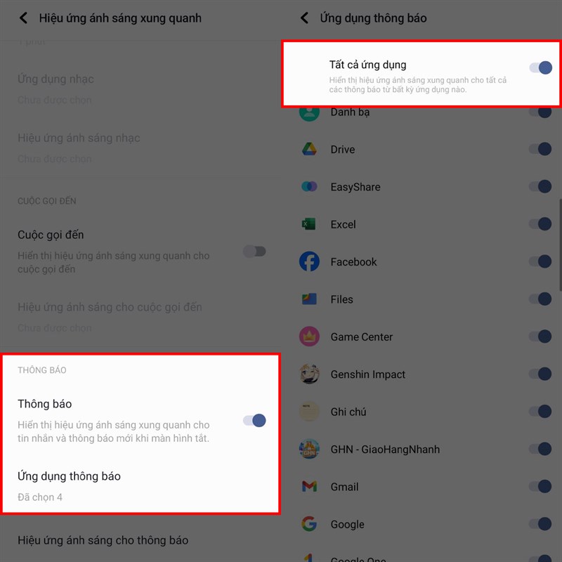 Cách bật hiệu ứng ánh sáng viền thông báo trên Vivo