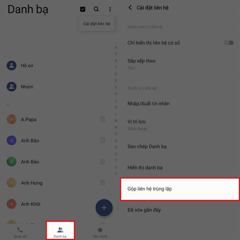 Hướng dẫn cách xóa số trùng trên điên thoại Vivo