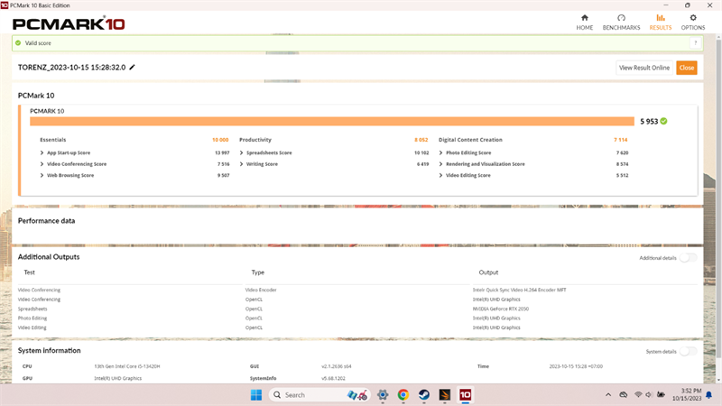 Điểm PCMark 10 trên Acer Aspire 5 Gaming A515. Điểm PCMark 10 trên Acer Aspire 5 Gaming A515.