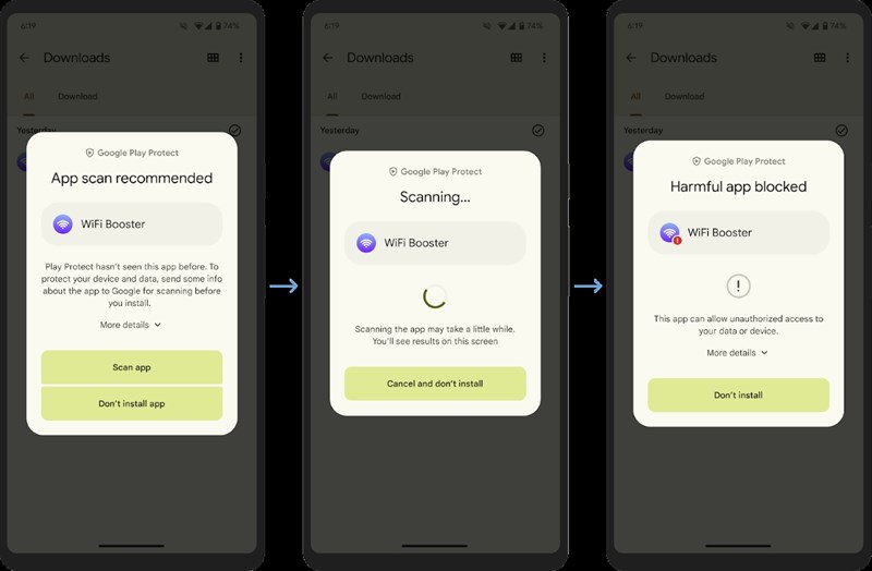 Google Play Protect giờ sẽ quét ứng dụng độc hại theo thời gian thực